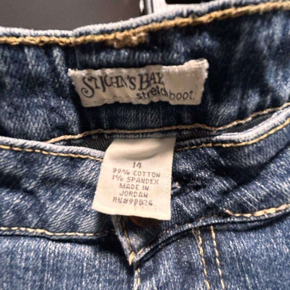 St John’s Bay Bootcut Jeans Womens 14 Blue Denim Stretch Mid Rise Classic - Picture 5 of 6